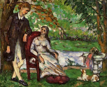 庭園のカップル ポール・セザンヌ Oil Paintings